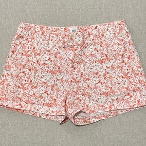 GAP City Shorts-6-Cotton Blend-Pockets/Front/Rear-Peach/Red Floral-Flat Front